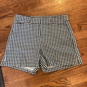 Black and white checkered pixie shorts. Size 6
